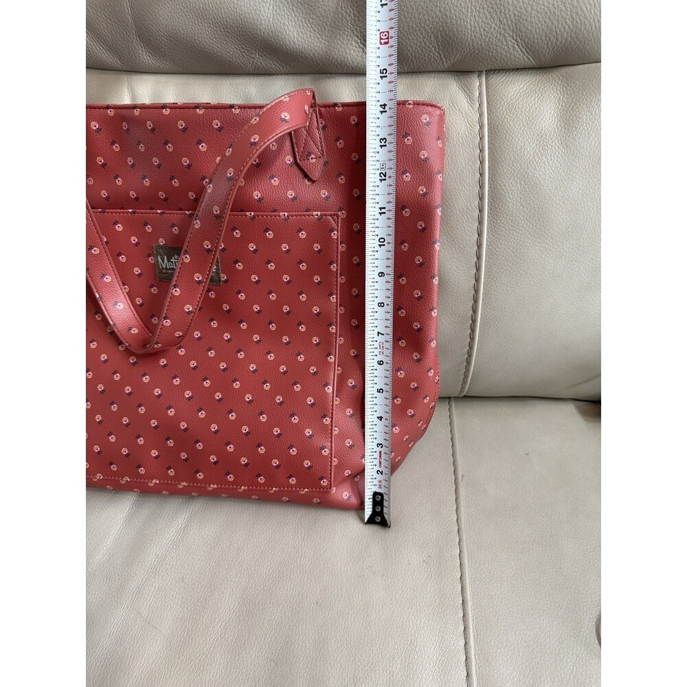 Matilda Jane Large Rose Floral Tote Purse Red Pink Maroon LNC 14x17 Retired - Picture 2 of 10